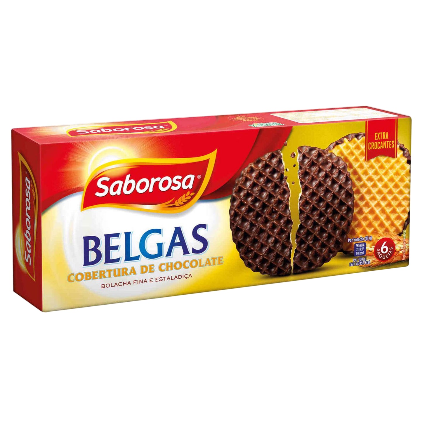 Saborosa Bolachas Belgas Cobertas com Chocolate 198g (6 Units) - Belgian Chocolate Coated Biscuits - Desapega