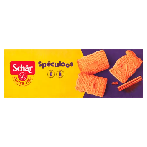 Dr. Schär Speculaas Glutenvrij 100g package - gluten-free Dutch spiced biscuits with cinnamon - Desapega.nl