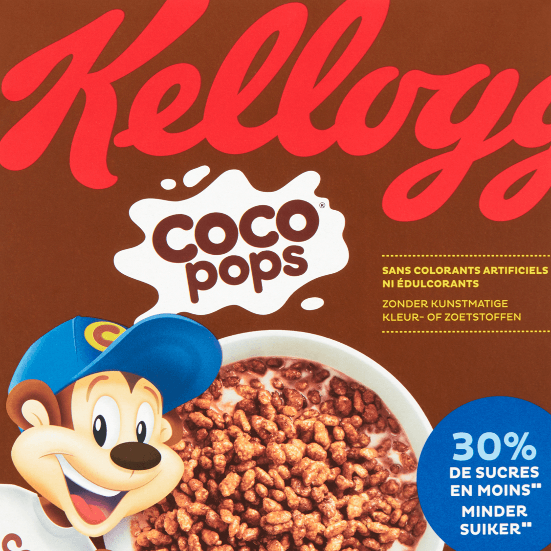 Kellogg's Coco Pops 330g chocolate rice cereal box with crispy cocoa puffs - Desapega.nl
