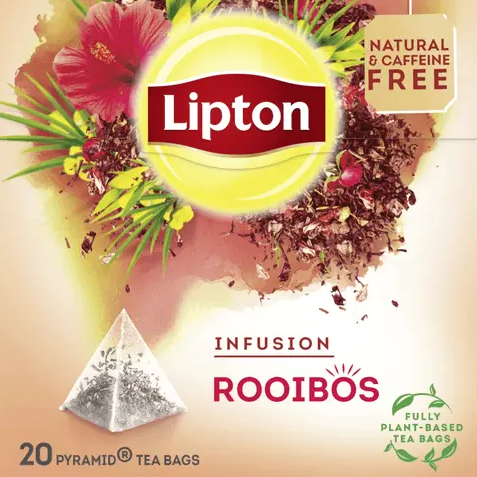 Lipton Rooibos Herbal Tea box with 25 tea bags, naturally caffeine-free South African rooibos infusion - Desapega.nl