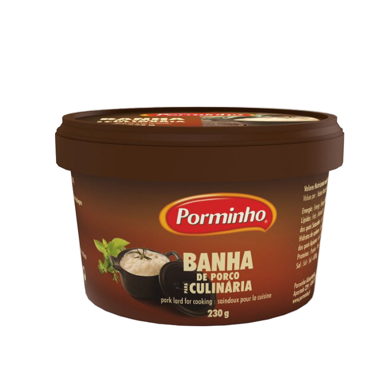 Porminho Banha de Porco (Pork Lard) - 230g jar of traditional European cooking fat - Desapega.nl