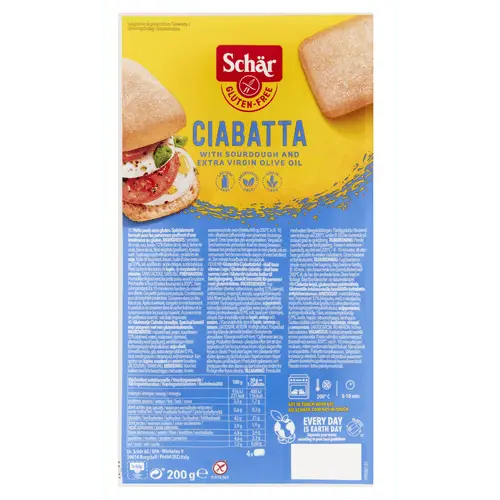 Schär Ciabatta Glutenvrij 200g gluten-free Italian bread rolls on white background - Desapega.nl