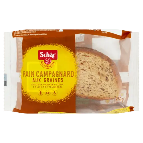 Schär Landbrot Mehrkorn gluten-free multigrain bread 250g package with visible seeds - Desapega.nl