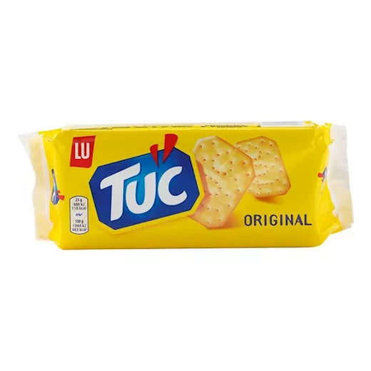 TUC Original ovengebakken crackers 100g pack, classic golden crispy snack from Belgium - Desapega.nl