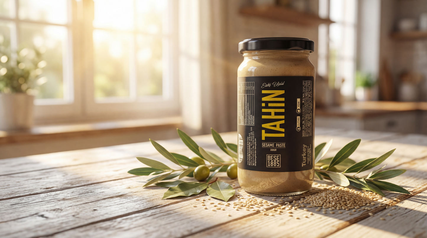 Premium Turkish Tahini – Stone-Ground Sesame Paste (500g Family Jar)