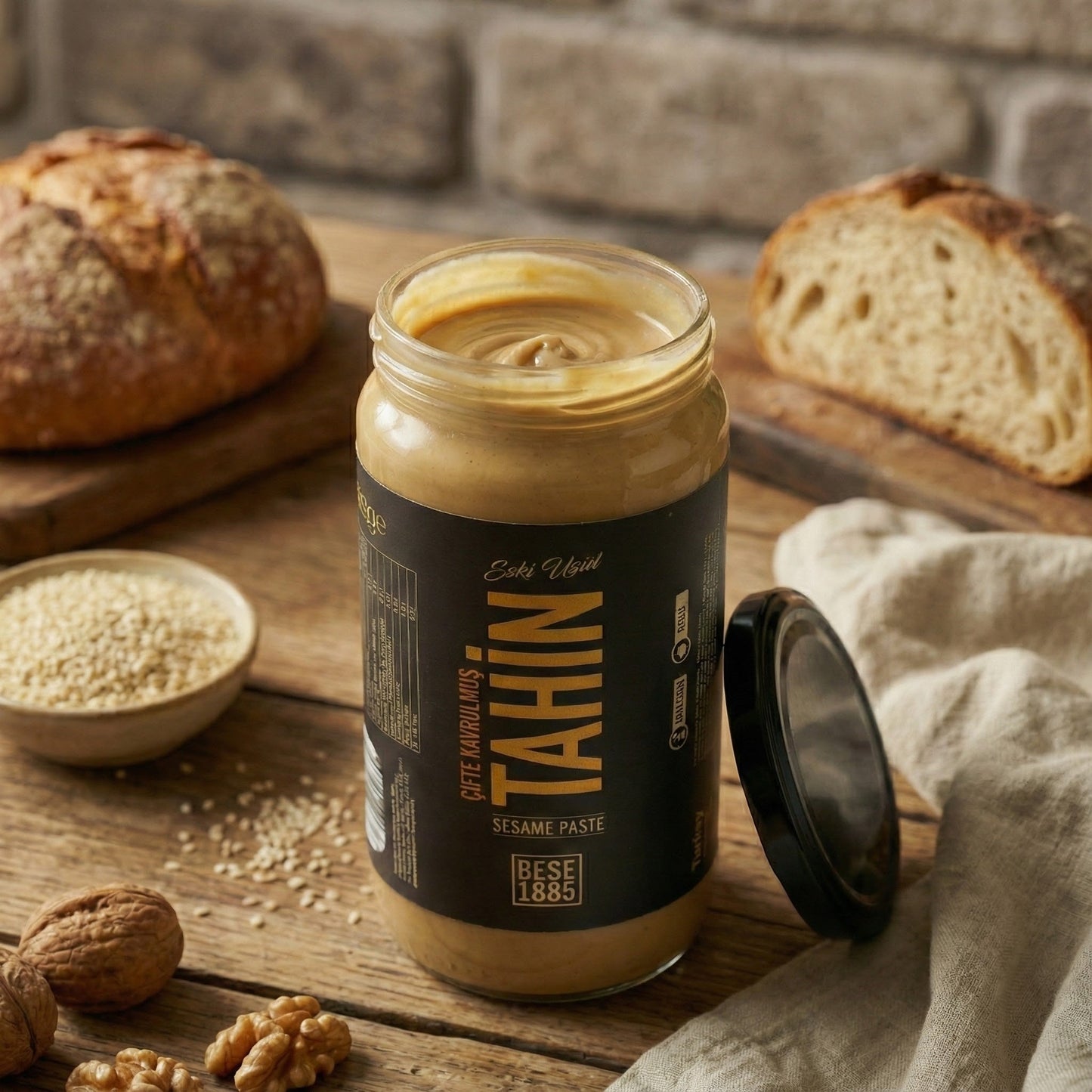 Premium Turkish Tahini – Stone-Ground Sesame Paste (500g Family Jar)