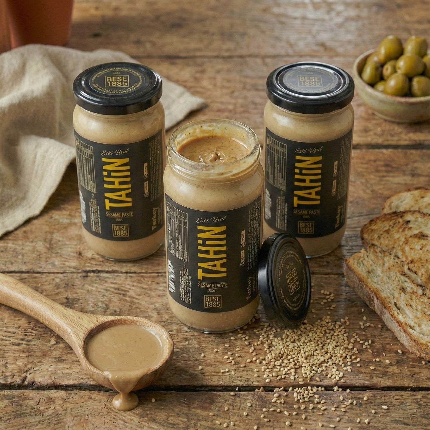 Stone-Ground Premium Tahini – 500g  3-Pack