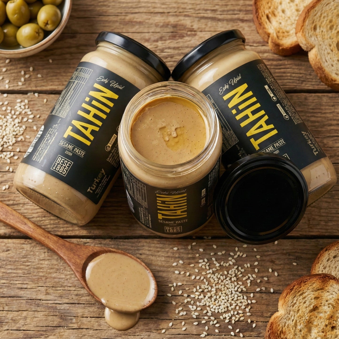 Stone-Ground Premium Tahini – 500g  3-Pack