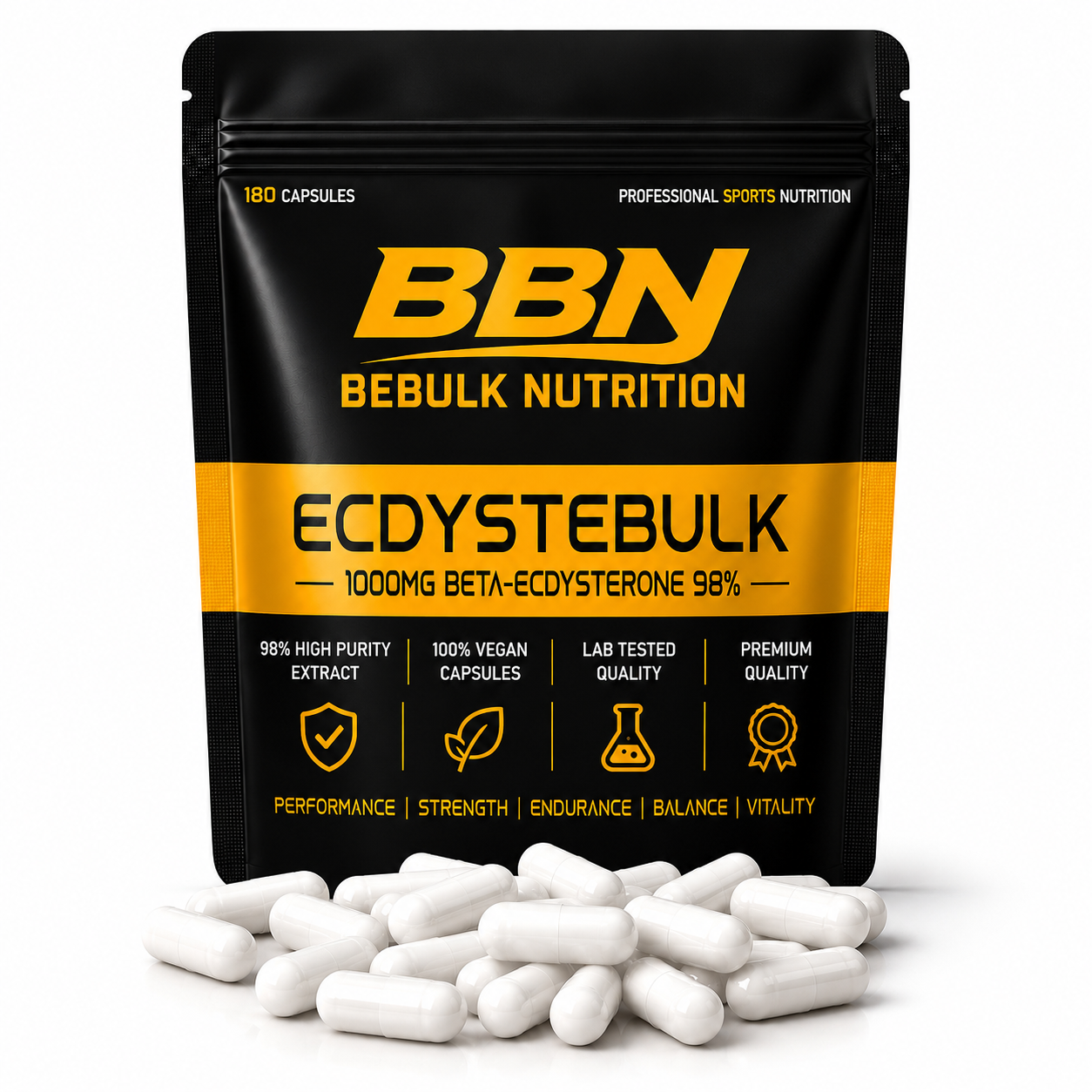 Ecdystebulk - Beta-Ecdysterone 1000mg 98% - Capsules - BeBulk Nutrition