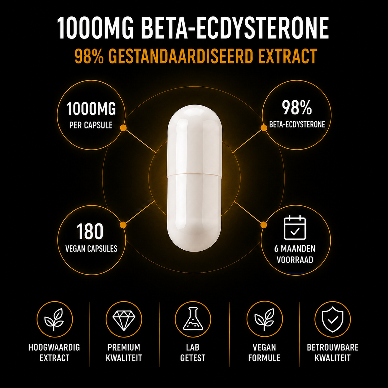 Ecdystebulk - Beta-Ecdysterone 1000mg 98% - Capsules - BeBulk Nutrition