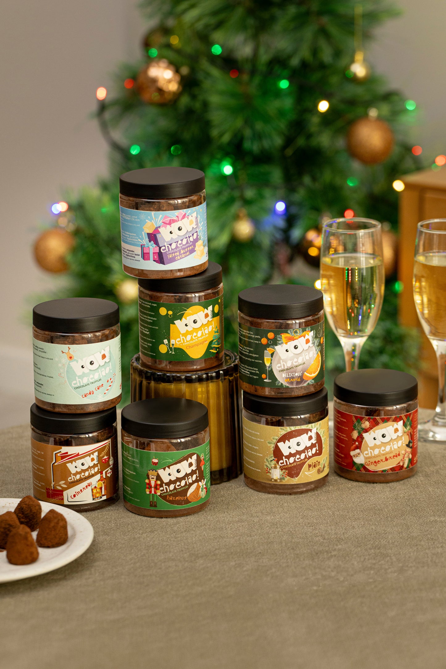 Plain Chocolate Truffles - Christmas Edition -  Gifting jar 130g