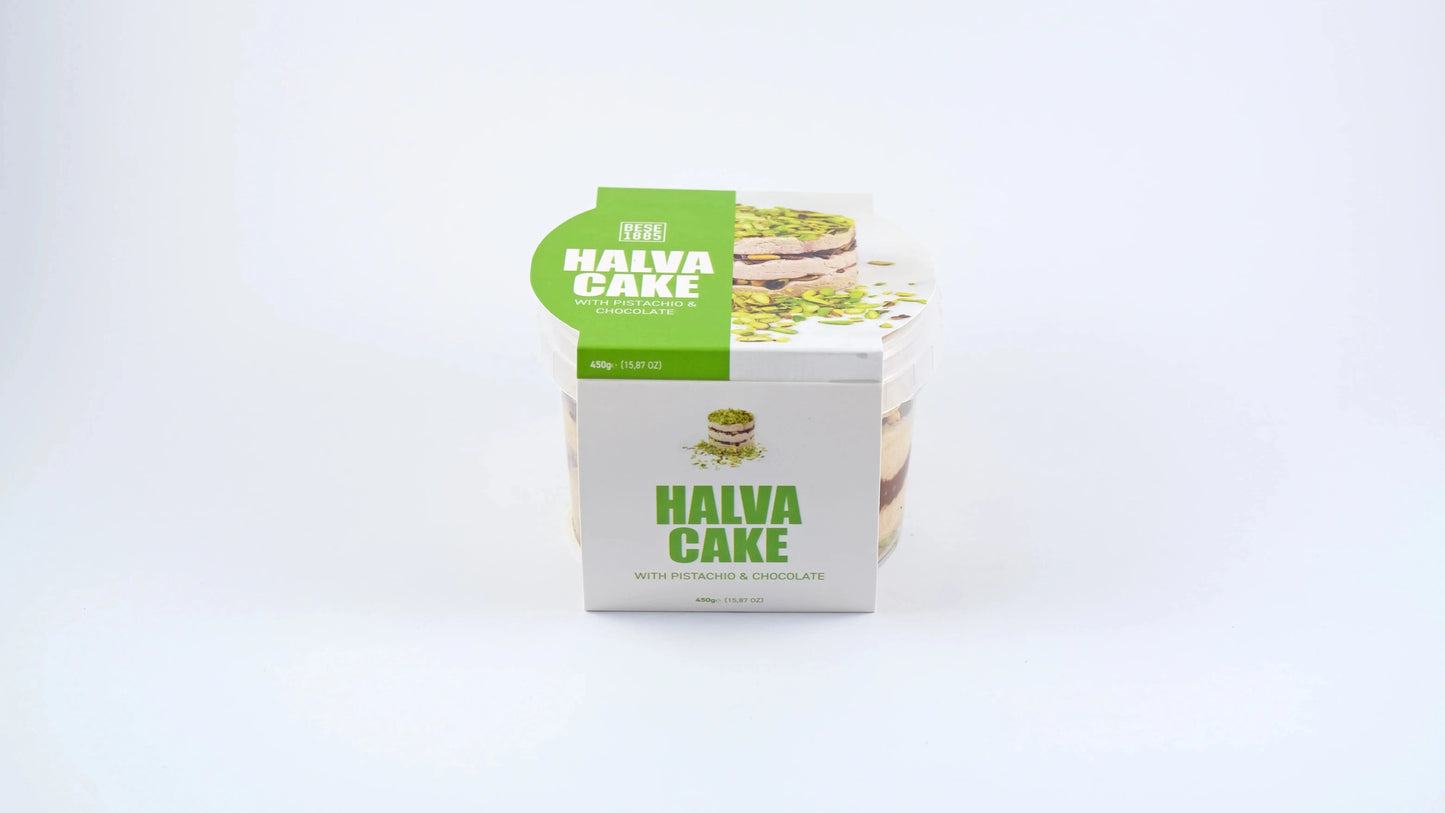 Premium Halva Cake – 450g – Pistachio & Chocolate
