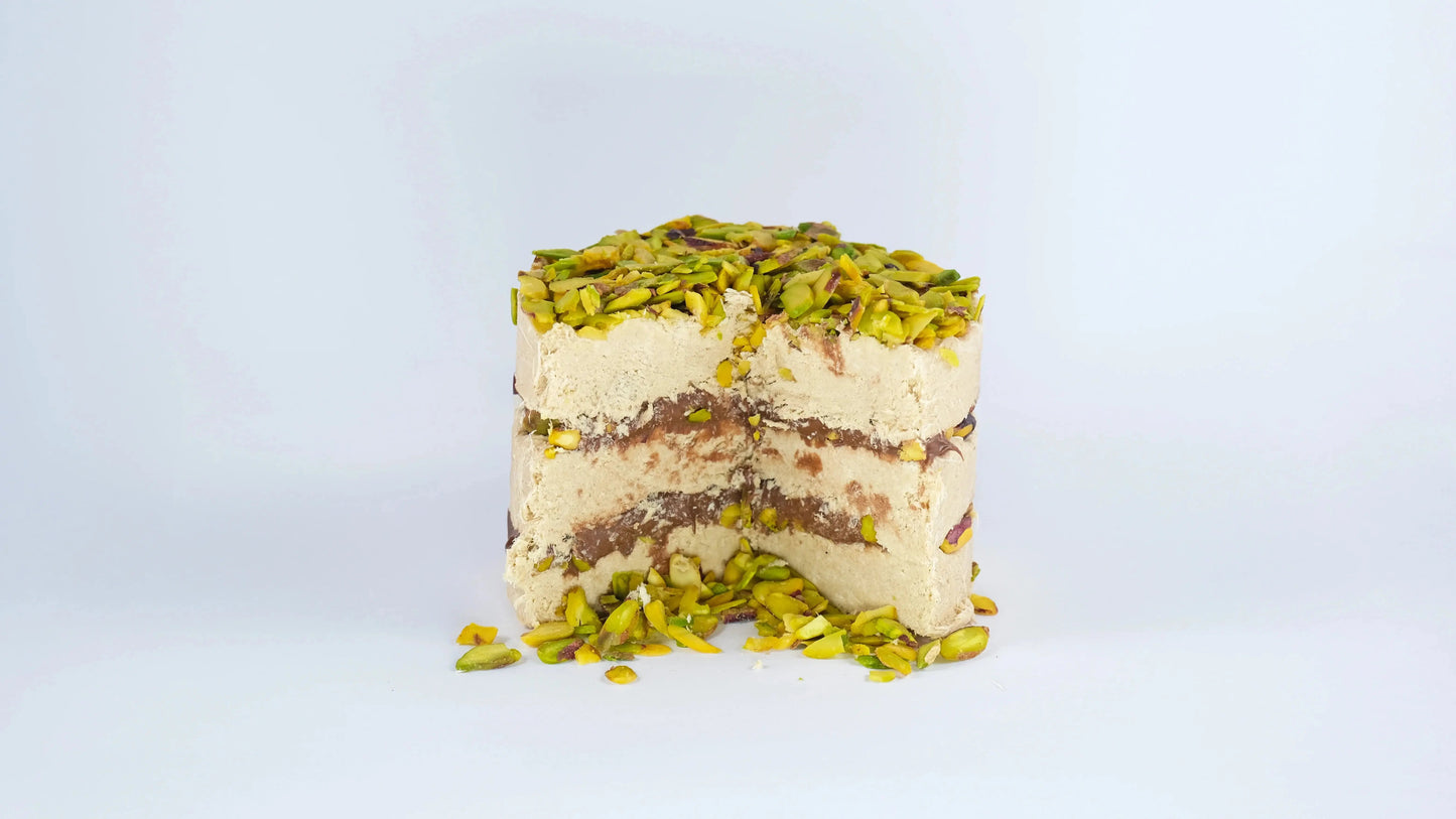 Premium Halva Cake – 450g – Pistachio & Chocolate