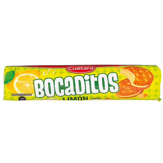 Cuétara Bolachas Bocaditos com Recheio de Limão 150g - Spanish Lemon Cream Sandwich Biscuits - Desapega