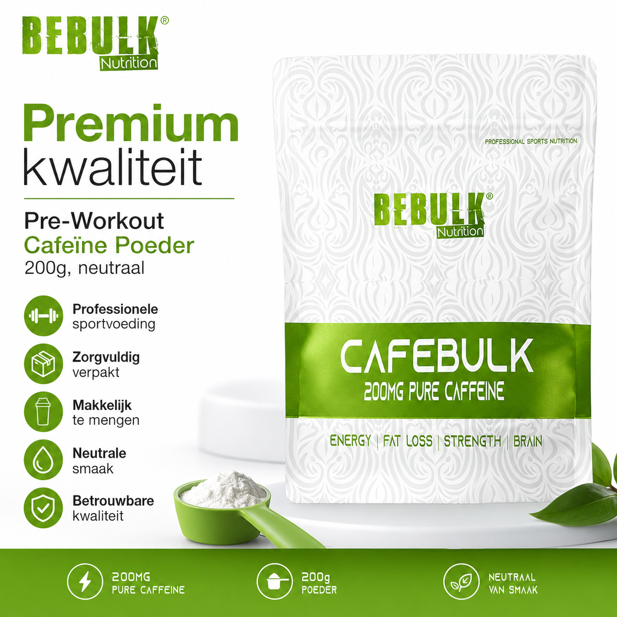 Cafebulk - Cafeína Poeder - BeBulk Nutrition 