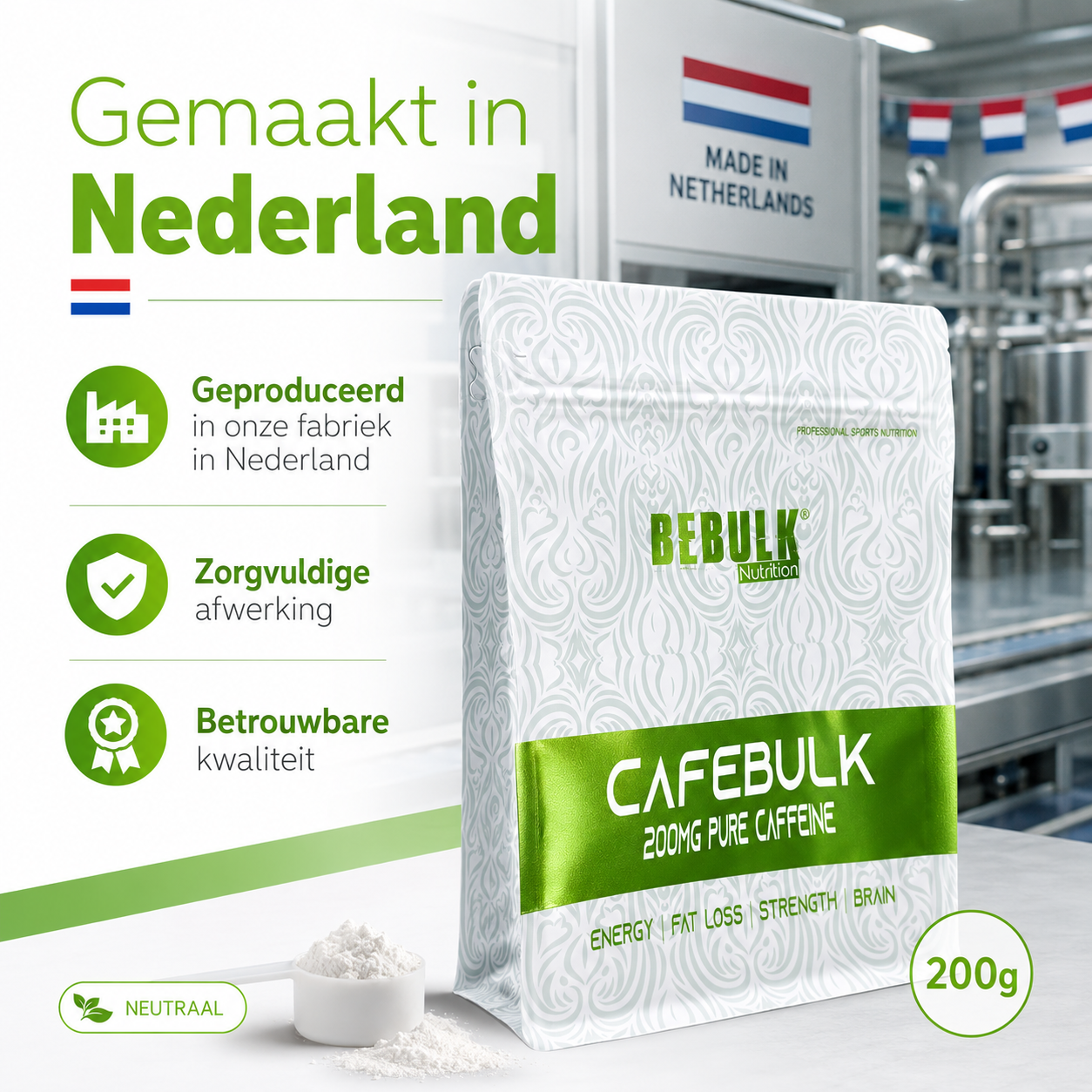 Cafebulk - Cafeína Poeder - BeBulk Nutrition 