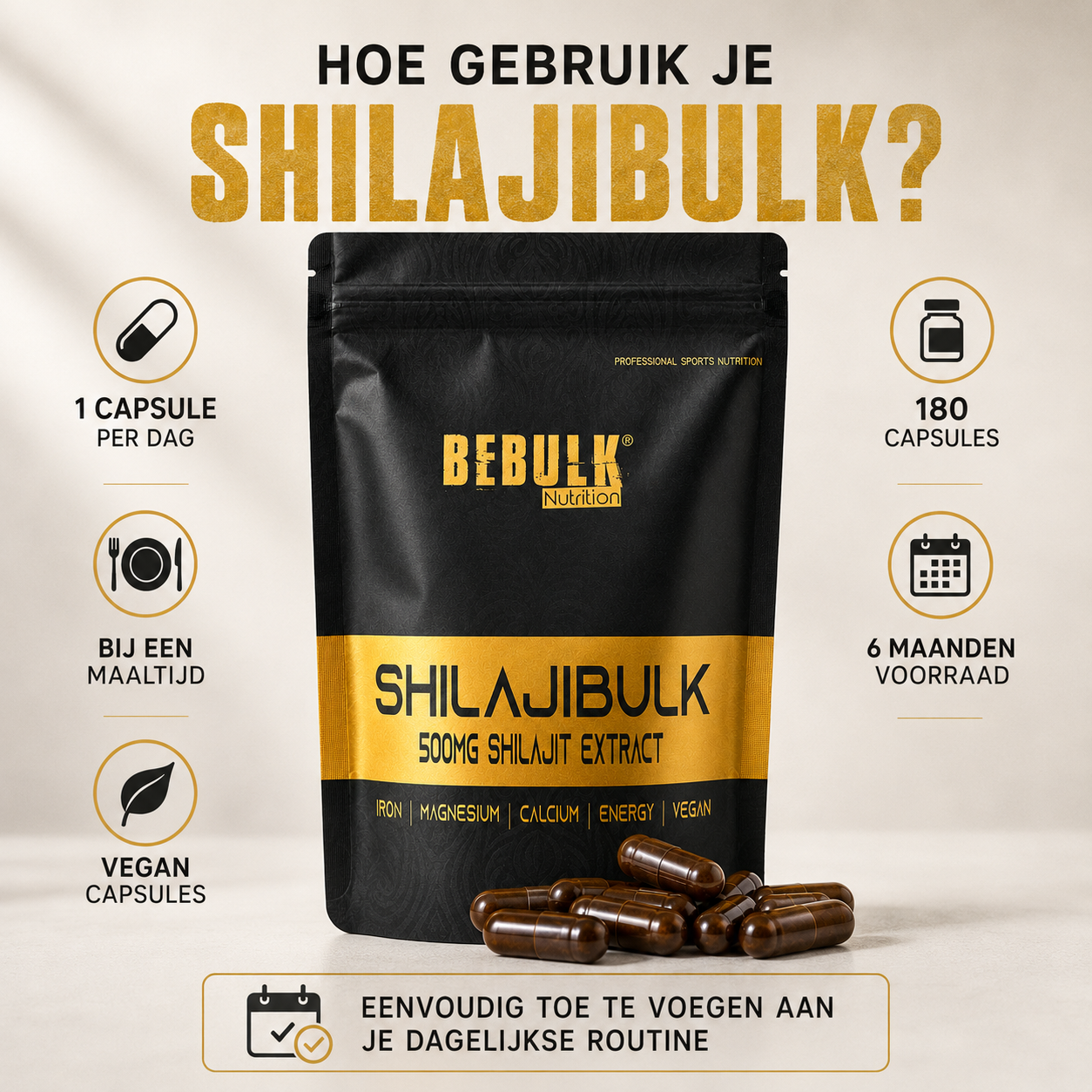 ShilajiBulk - Shilajit 500mg - Vegan - BeBulk Nutrition