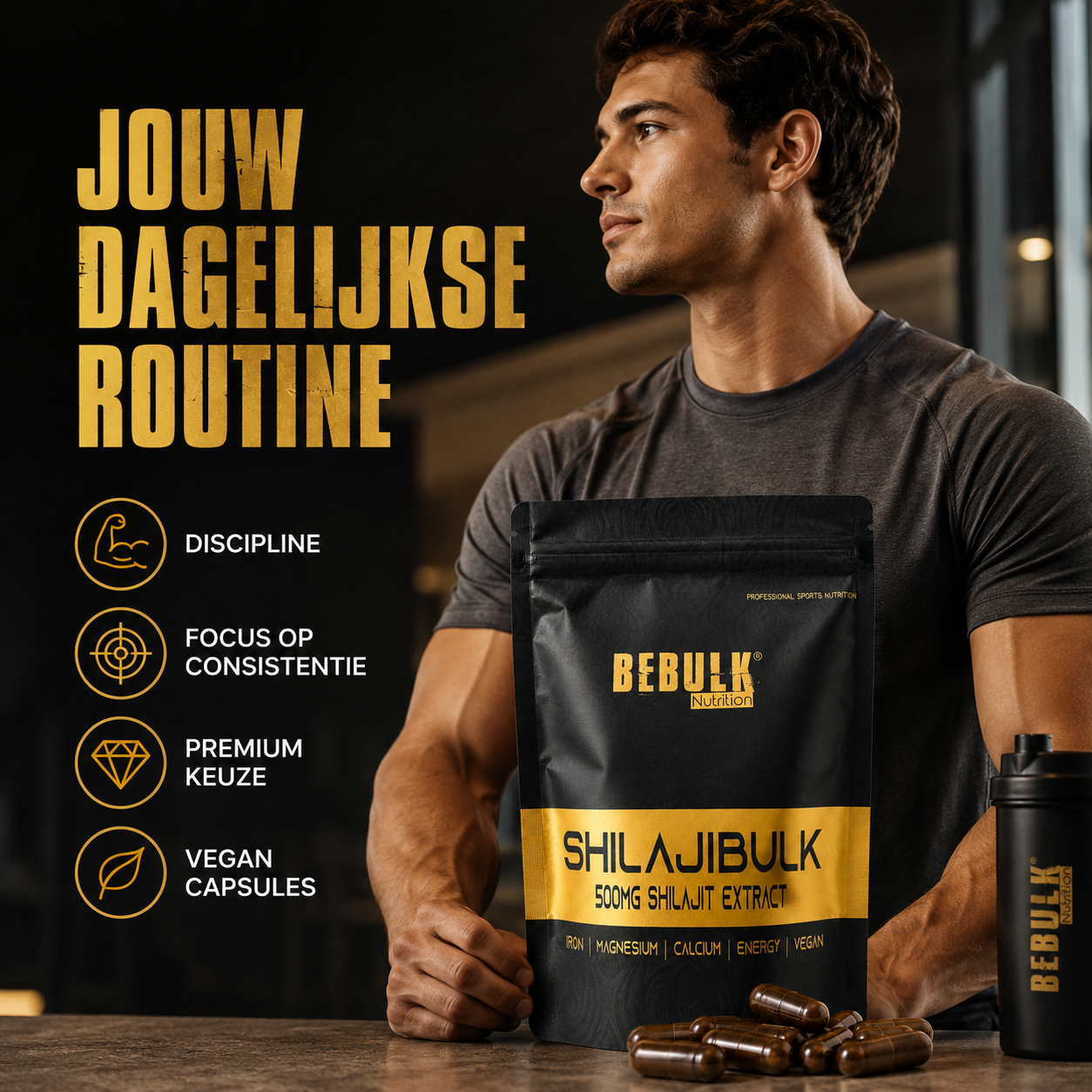 ShilajiBulk - Shilajit 500mg - Vegan - BeBulk Nutrition