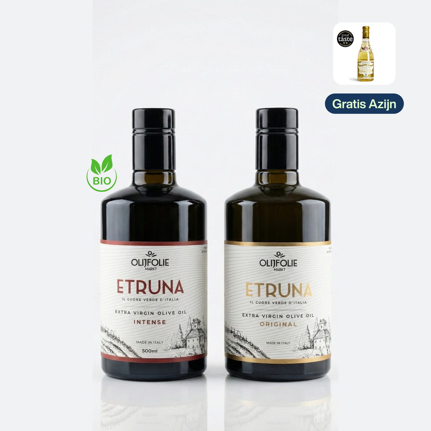 Etruna Duo Pack — Intense BIO + Regular Extra Vierge Olijfolie | Umbrië