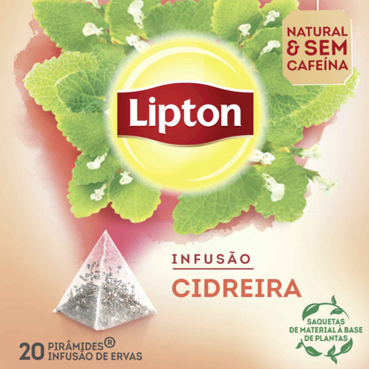 Lipton Infusão Cidreira em Saquetas (Citroenmelisse pyramidezakjes) - 20 un | Lemon Balm Infusion Pyramid Tea Bags - Desapega