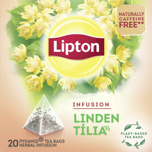 Lipton Infusão Tília em Saquetas (Lindebloesem pyramidezakjes) - 20 un | Linden Blossom Infusion Pyramid Tea Bags - Desapega