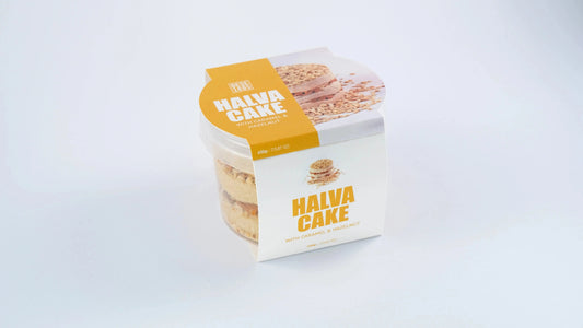 Premium Halva Cake – 450g – Caramel & Hazelnut