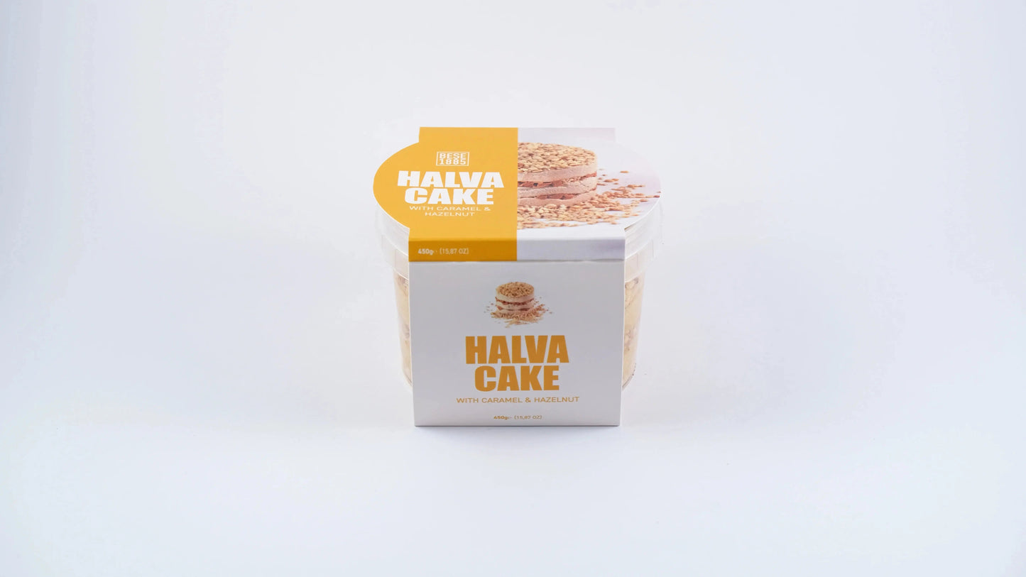 Premium Halva Cake – 450g – Caramel & Hazelnut