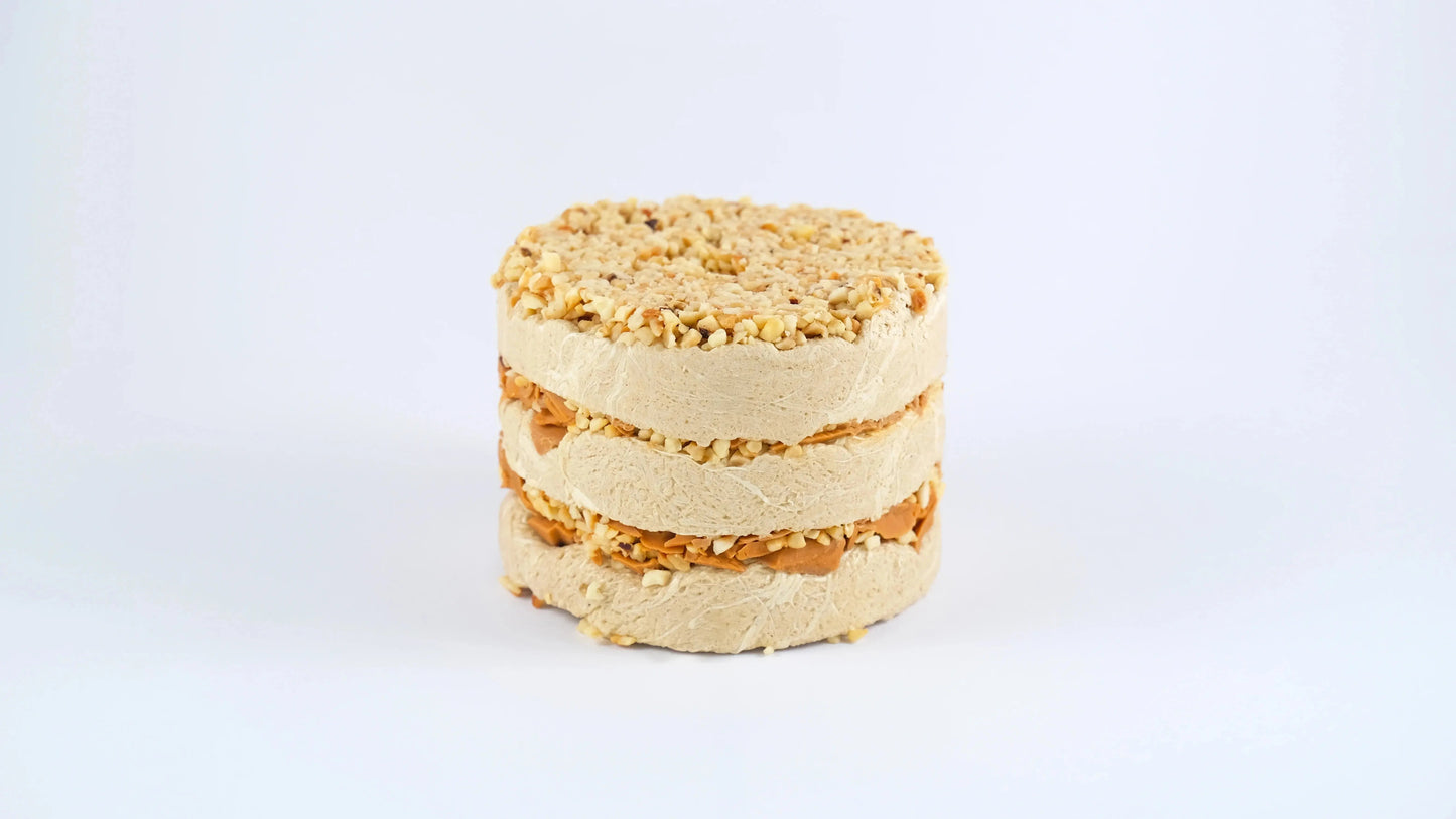Premium Halva Cake – 450g – Caramel & Hazelnut