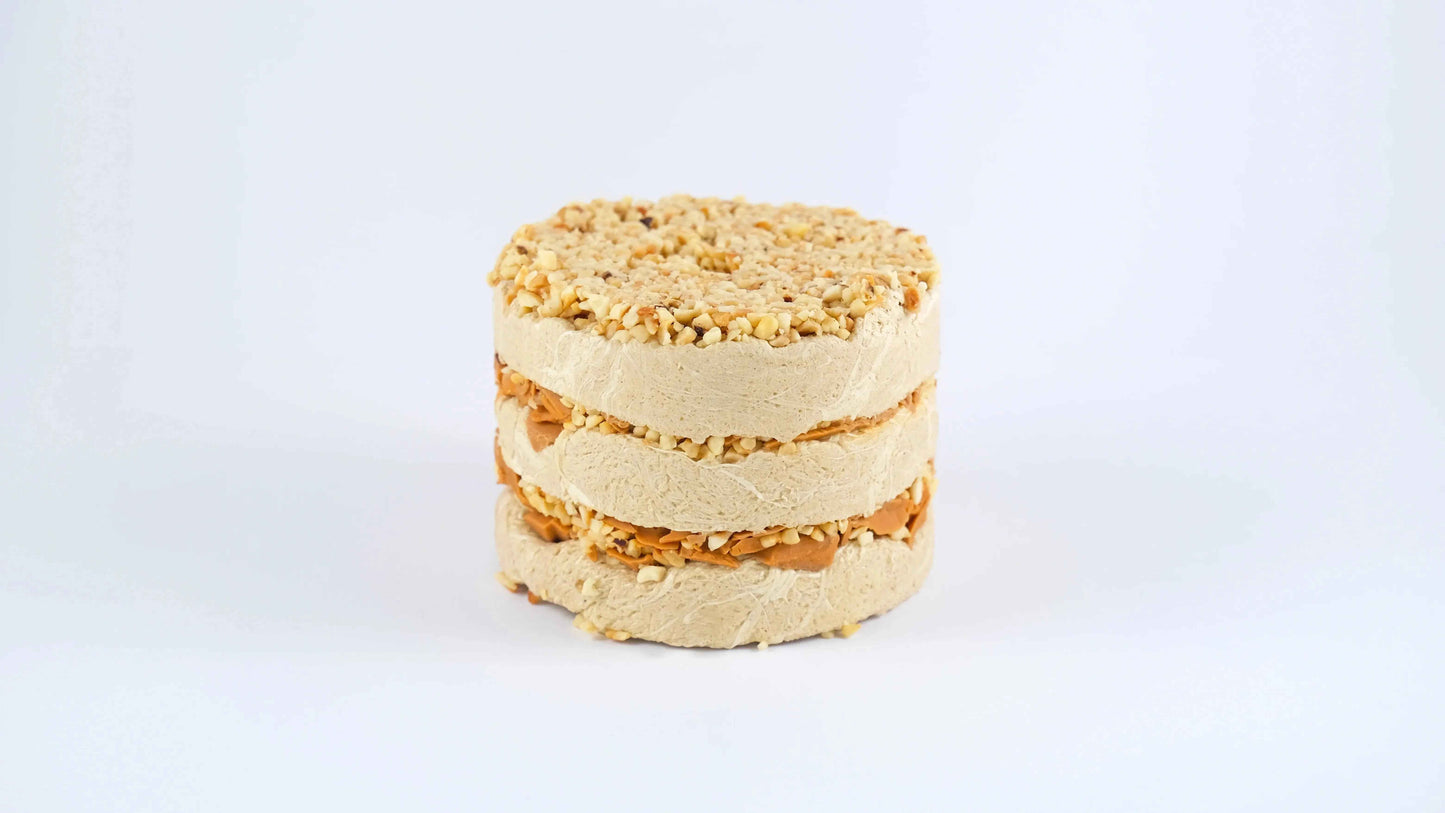 Premium Halva Cake – 450 g – Karamel &amp; Hazelnoot