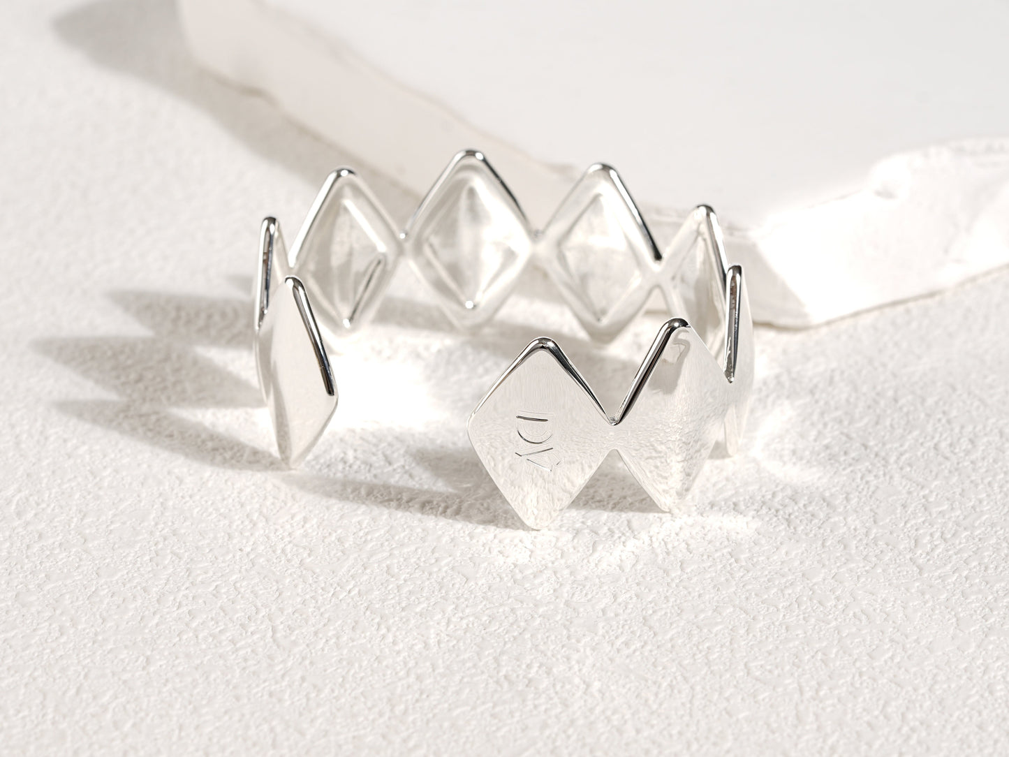 Edgy Silver Bracelet designed by Rebeca Sá
