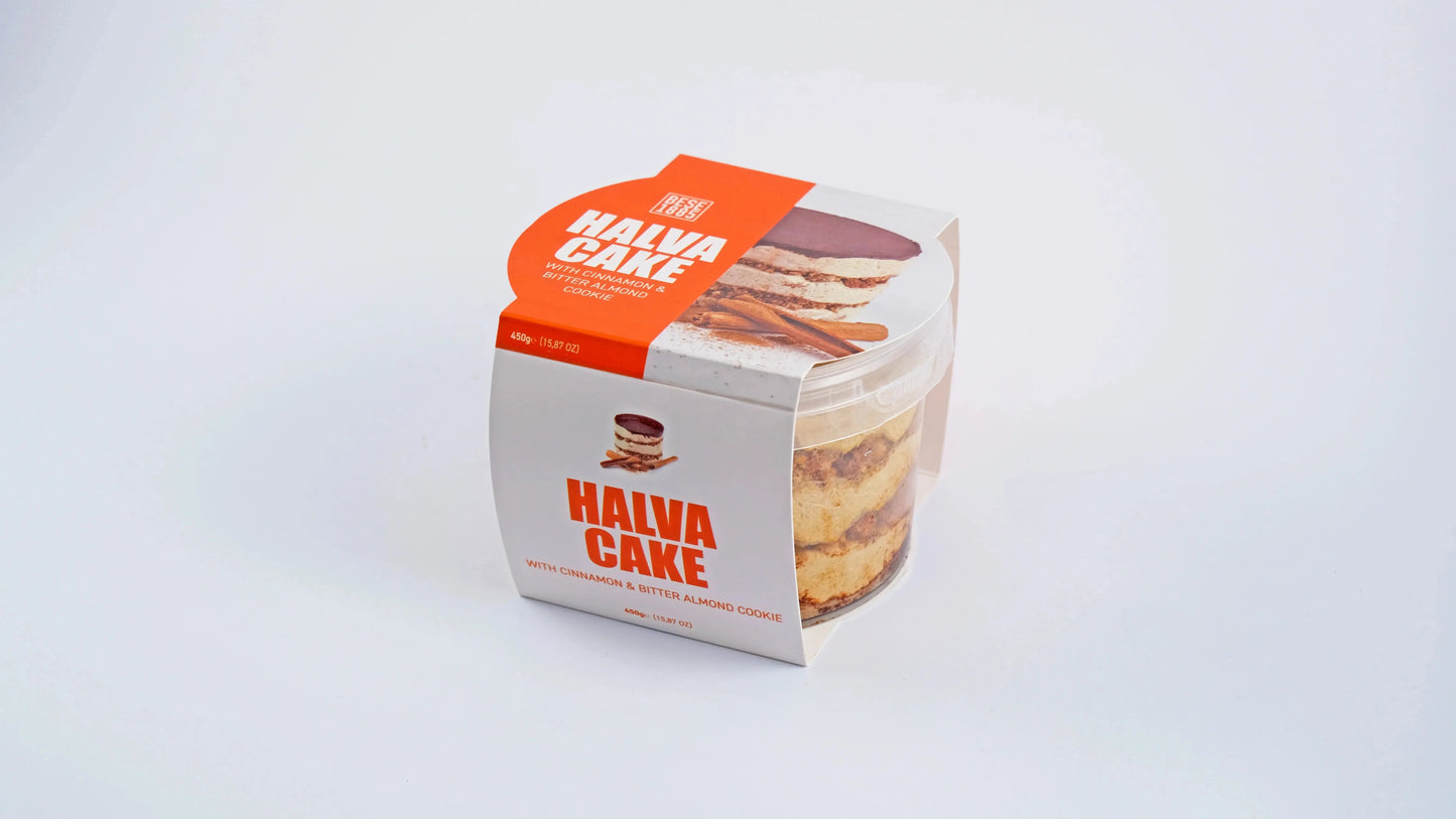 Premium Halva Cake – 450g – Cinnamon & Bitter Almond
