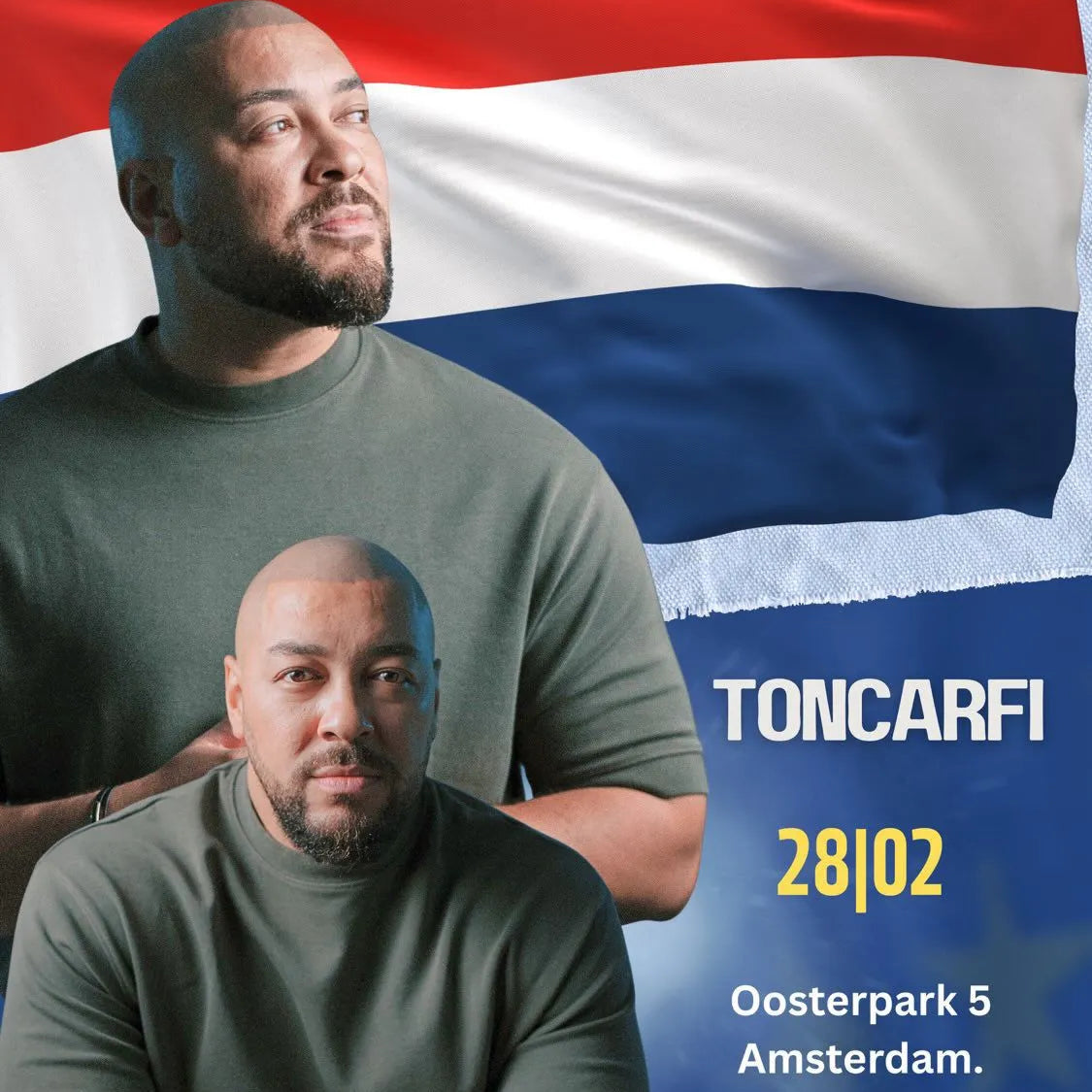 Ton Carfi na Holanda Oosterpark 5, Amsterdam no dia 28 de Fevereiro de 2026. Compre o seu bilhete no Desapega.nl