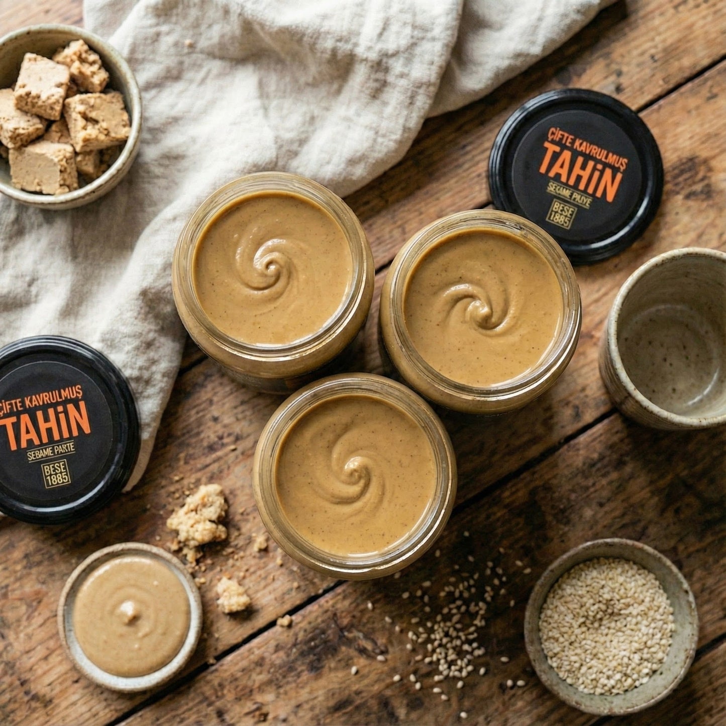 Double-Roasted Premium Tahini – 500g  3-Pack