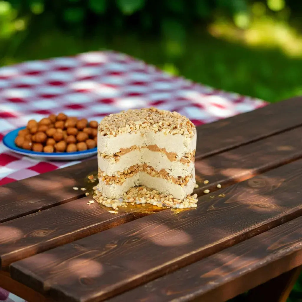 Premium Halva Cake – 450g – Caramel & Hazelnut