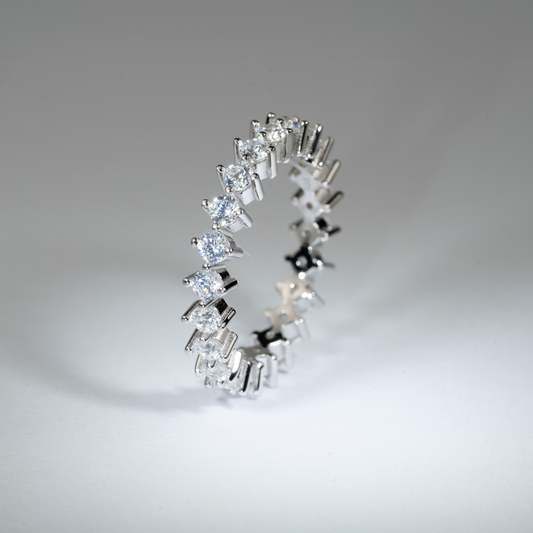 NEW | Sterling Silver Round Brilliant Eternity Ring – Crest