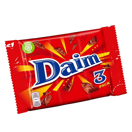 Daim Swedish chocolate bar 3 pack with crunchy almond caramel centre 84g multipack - Desapega.nl