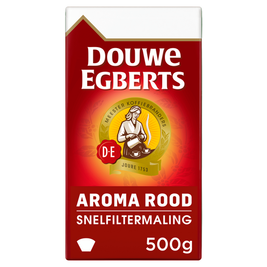 Douwe Egberts Aroma Rood Filter Coffee 500g package - Dutch ground coffee blend - Desapega.nl