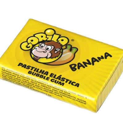 Gorila Pastilhas Elásticas assorted flavors Portuguese bubble gum single unit packaging - Desapega.nl - Banana