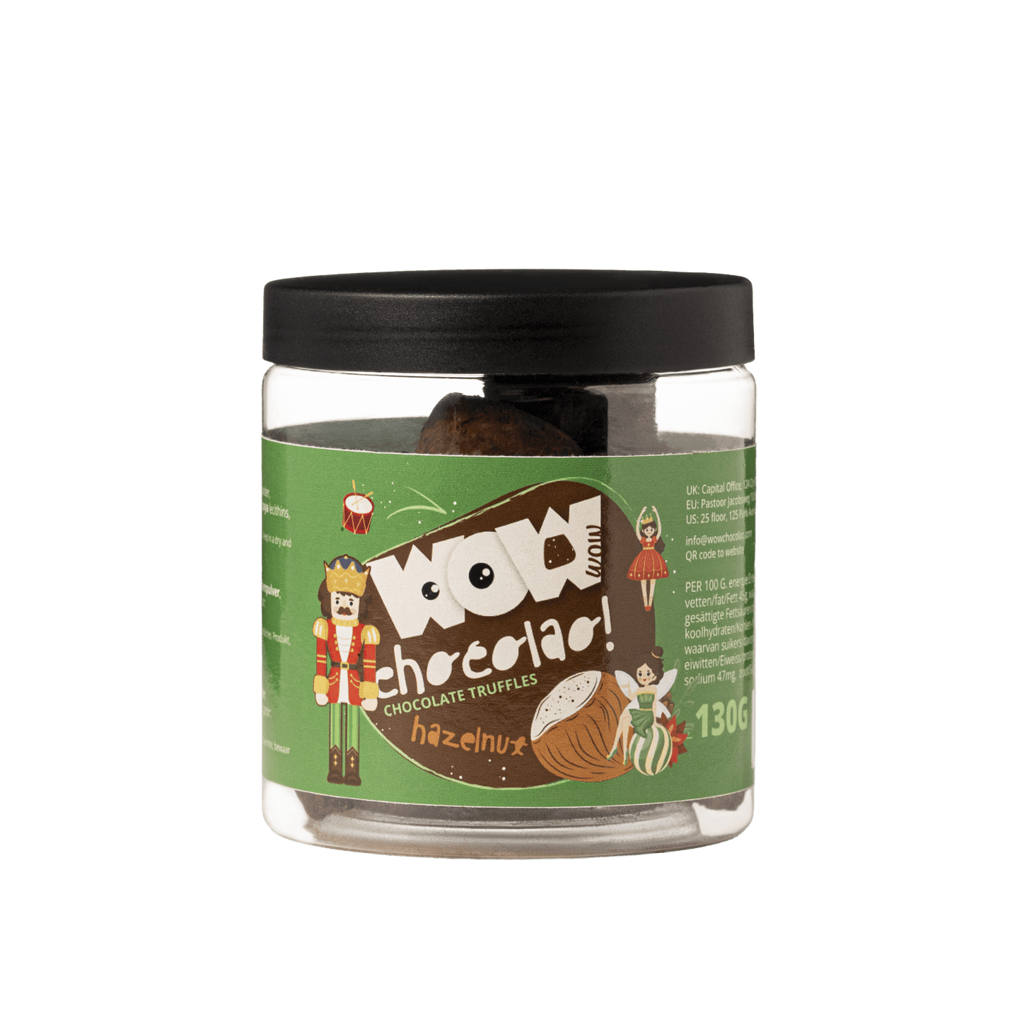 Hazelnut Chocolate Truffles - Christmas Edition - 130g Gifting jar