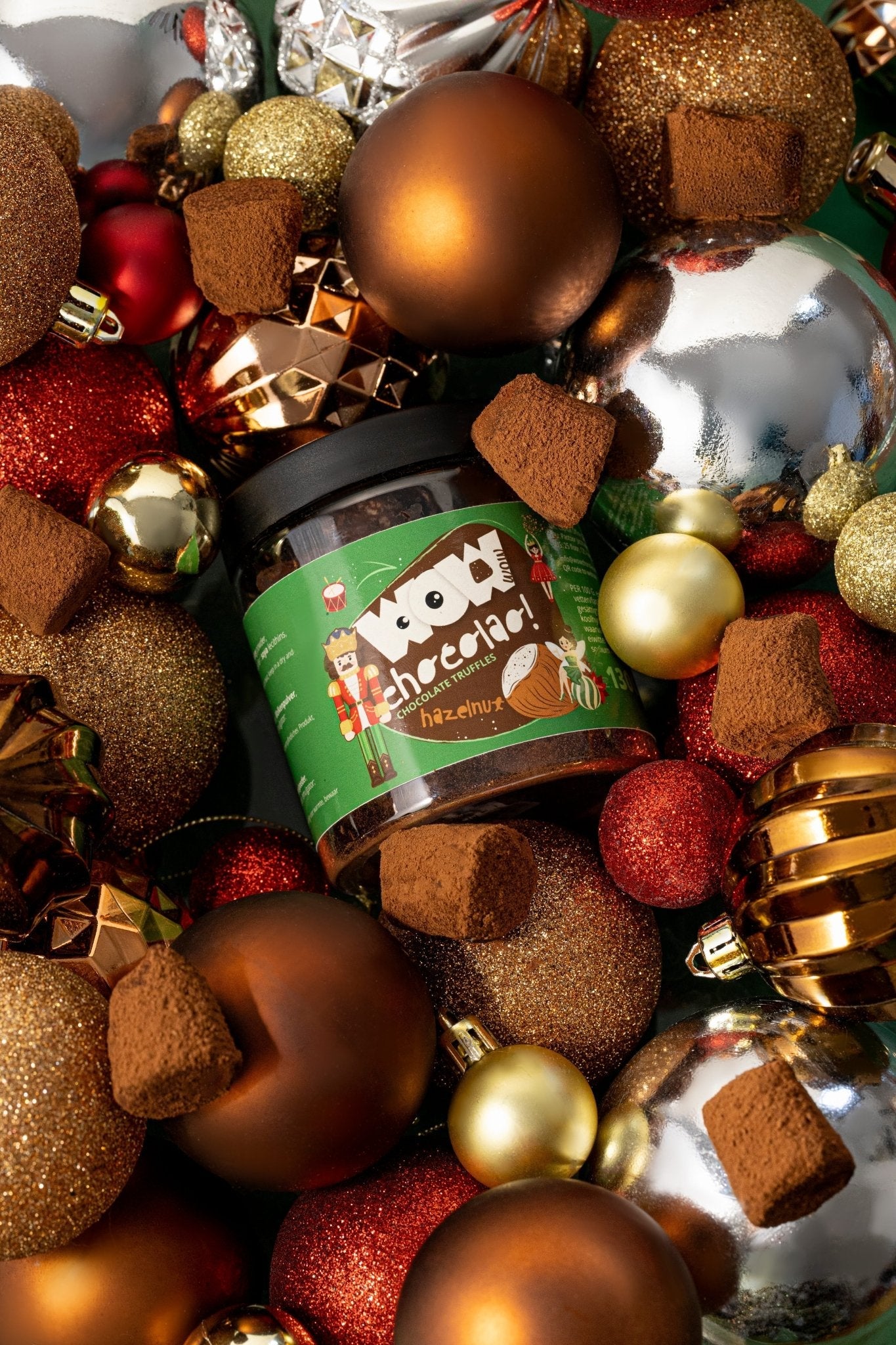 Hazelnut Chocolate Truffles - Christmas Edition - 130g Gifting jar