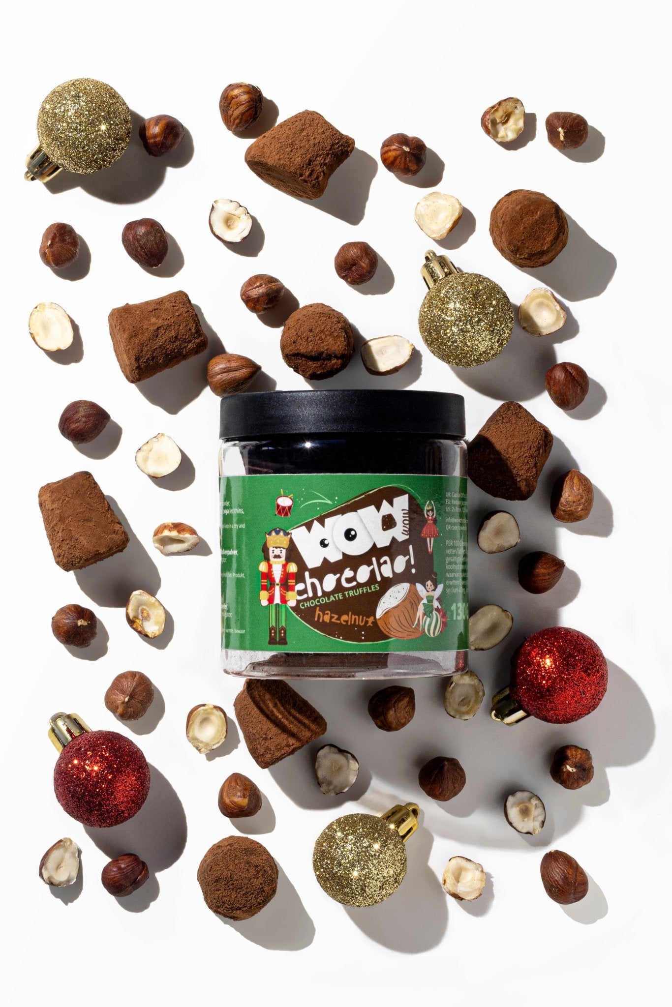 Hazelnut Chocolate Truffles - Christmas Edition - 130g Gifting jar