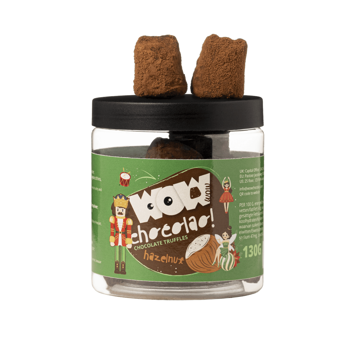 Hazelnut Chocolate Truffles - Christmas Edition - 130g Gifting jar