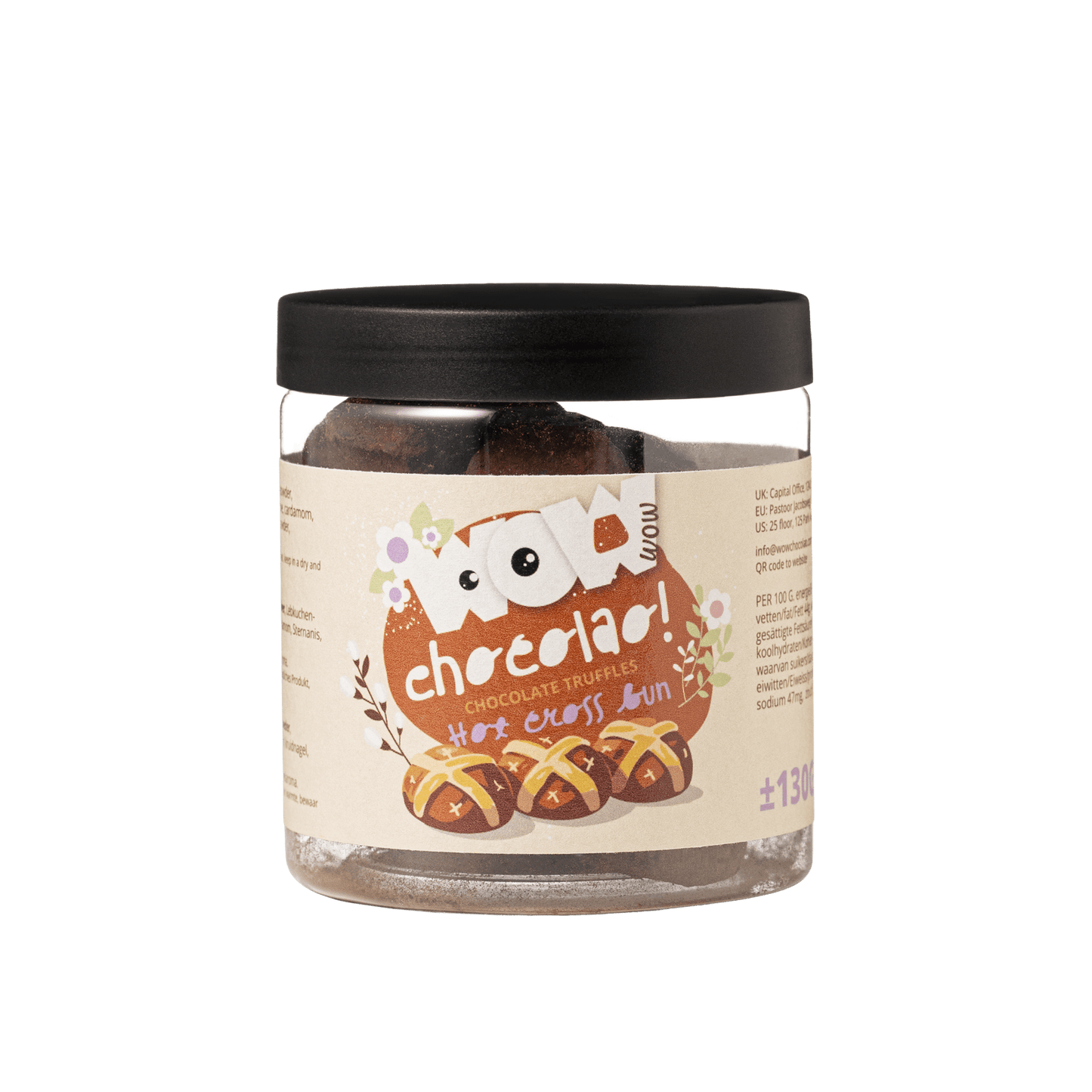 Hot Cross Bun - Chocolate Truffles - Easter - Gifting Jar 130g