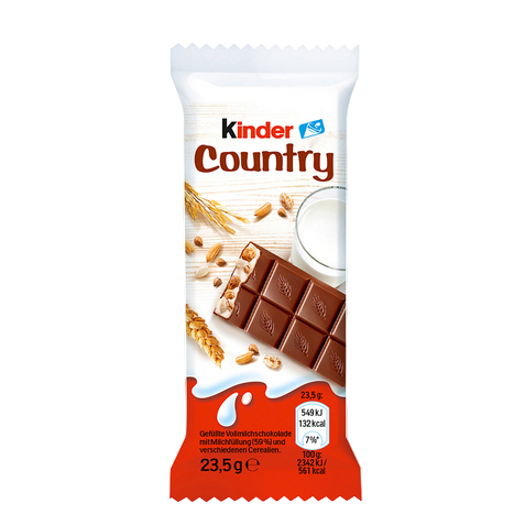 Kinder Country milk chocolate cereal bar 23.5g with creamy filling and five grains, by Ferrero - Desapega.nl