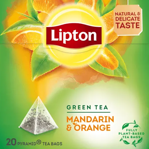 Lipton Green Tea with Mandarin and Orange - aromatic citrus-infused green tea blend with real fruit peel - Desapega.nl