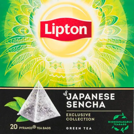 Lipton Japanese Sencha Green Tea box with 20 pyramid bags, Rainforest Alliance certified premium green tea - Desapega.nl