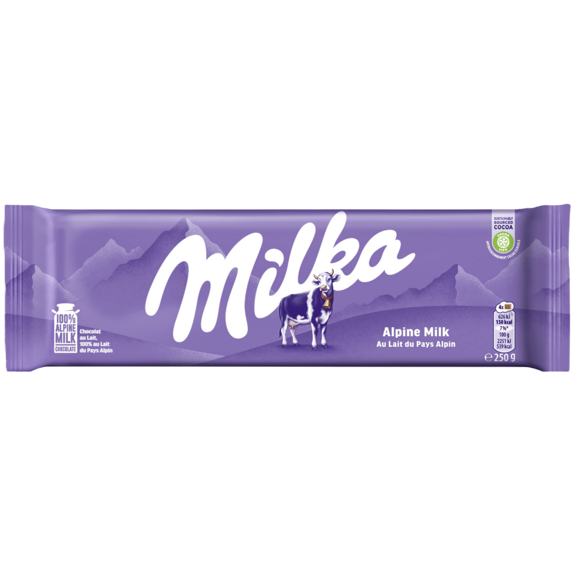 Milka Alpine Milk Chocolate 250g bar, creamy German milk chocolate, extra-large size - Desapega.nl