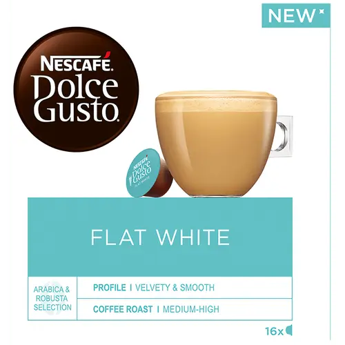 Nescafé Dolce Gusto Flat White coffee capsules for instant barista-style milk coffee at home - Desapega.nl