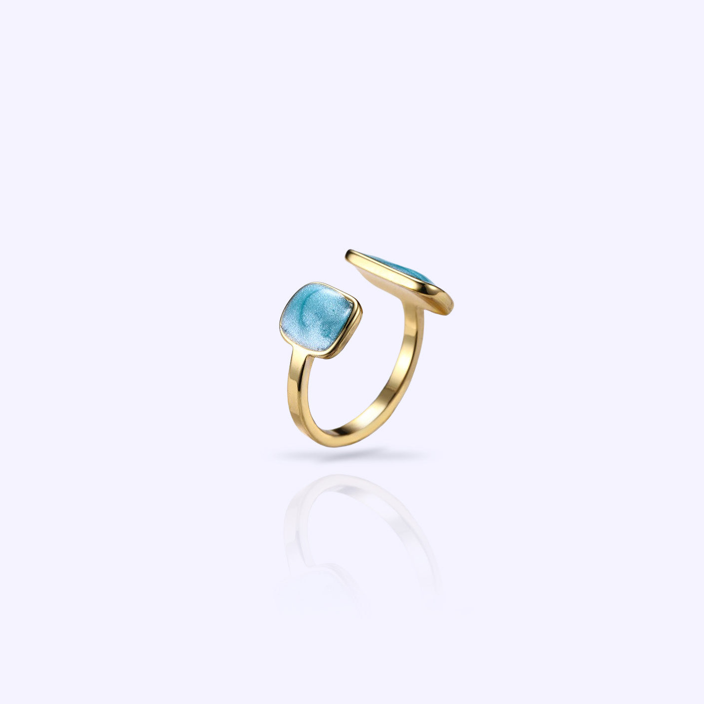 NEW | Blue Enamel Open Ring | Adjustable Size