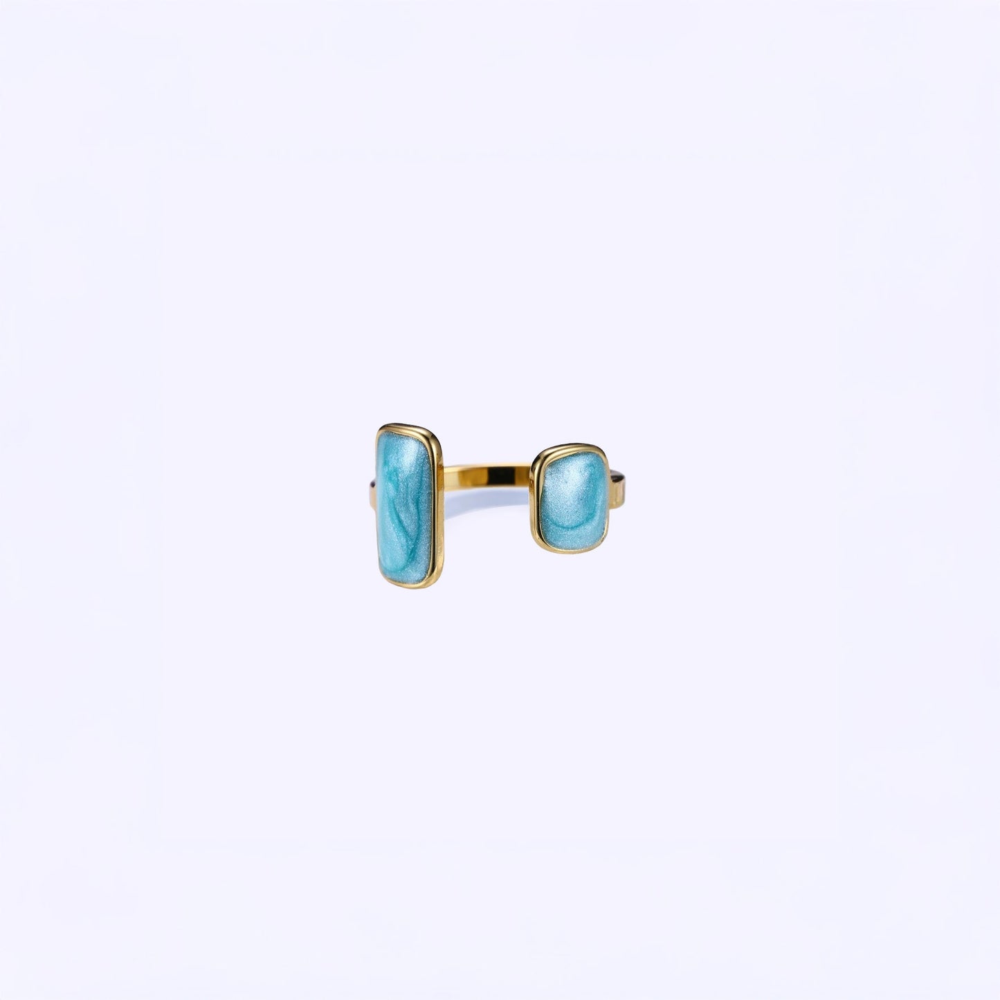NEW | Blue Enamel Open Ring | Adjustable Size